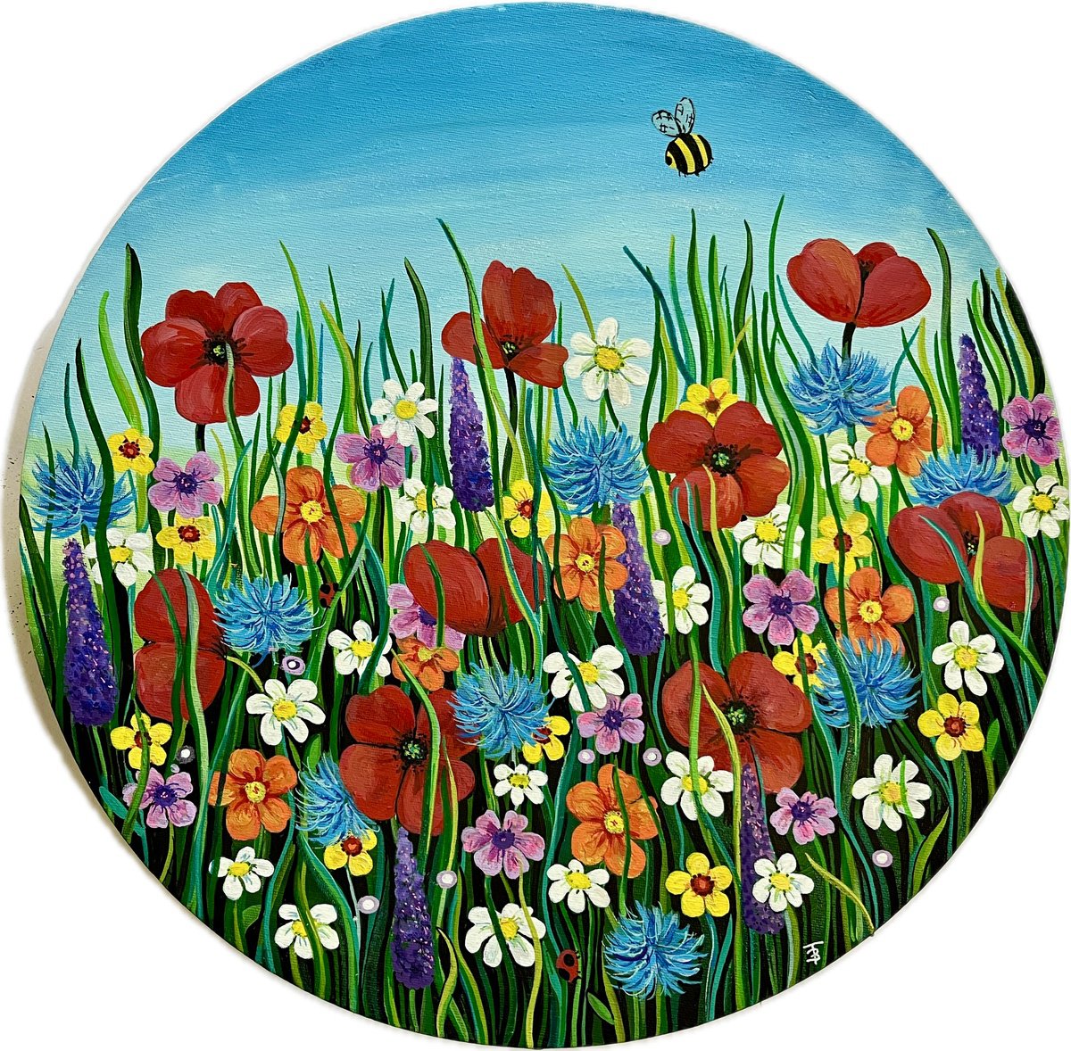 Impressionistic Landscape Acrylic Painting By Tiffany Budd, 16 X 16", Around The Meadow, Original Artwork