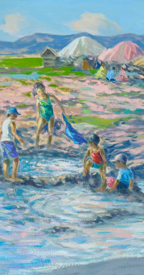 Children on the beach - One of kind by Hrachya Hakobyan