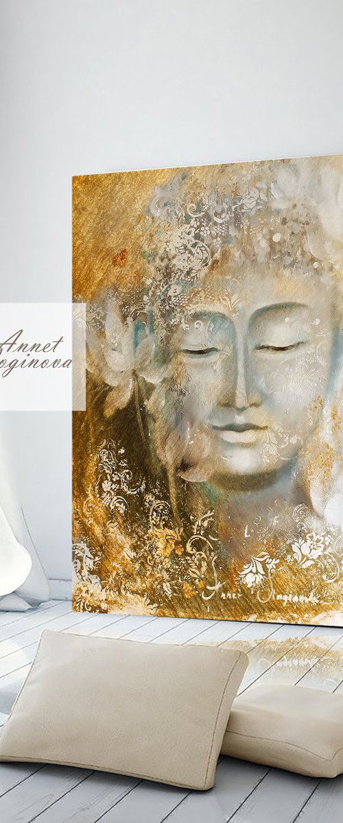 Budda Canvas art, Original Abstract painting by Annet Loginova