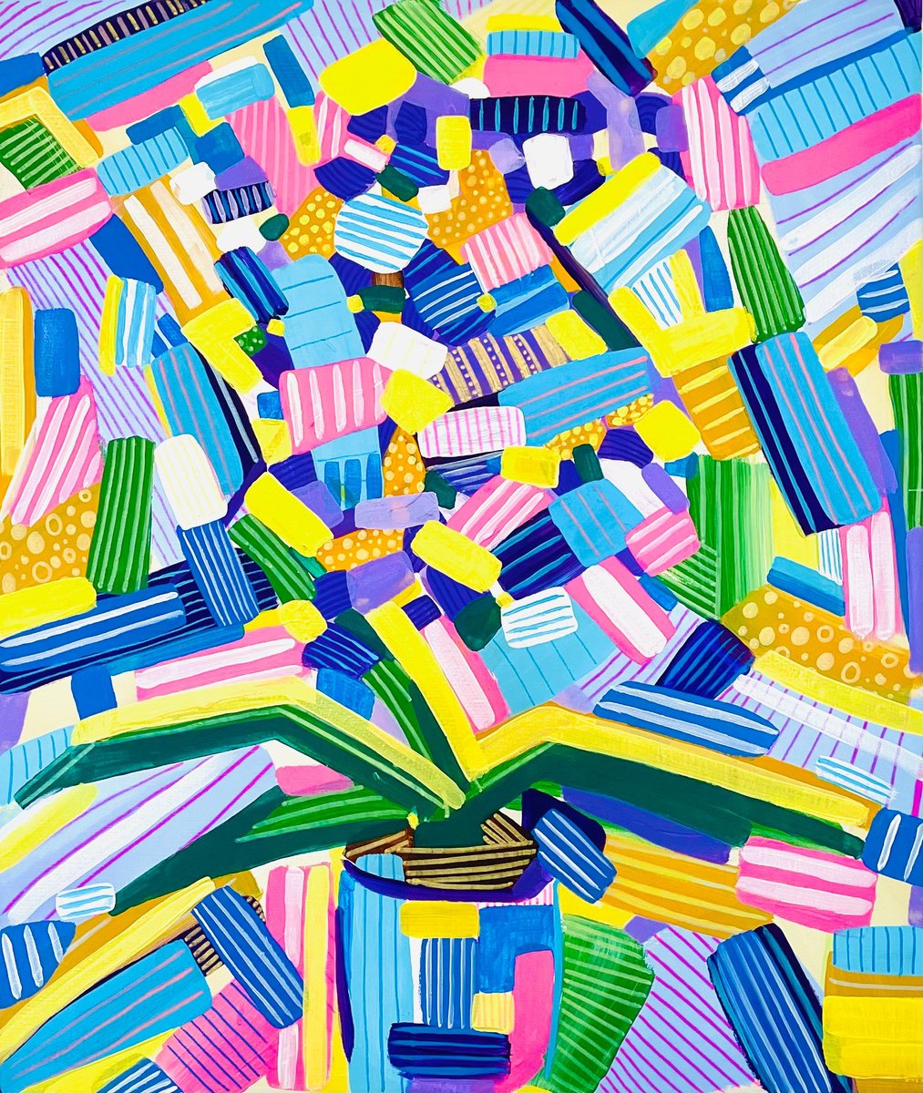 Abstract Acrylic Painting By Nan Zhao, 22 X 26", Candy Tree, Original Artwork