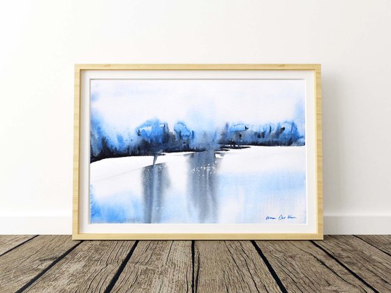 Abstract landscape Painting "Cold Rising"