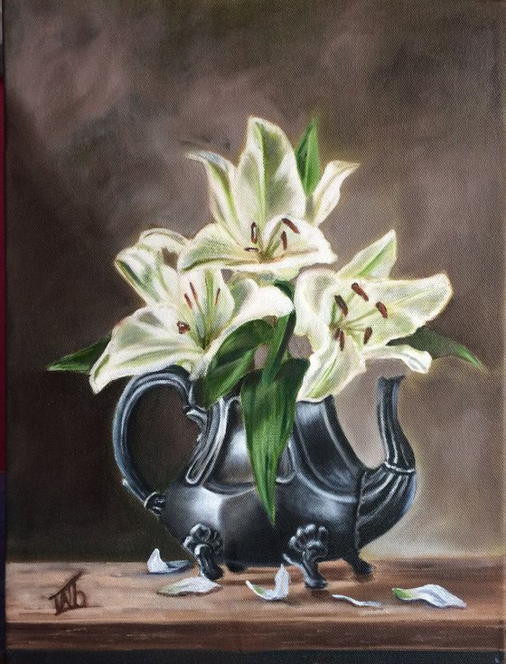 White Lilies in a jug