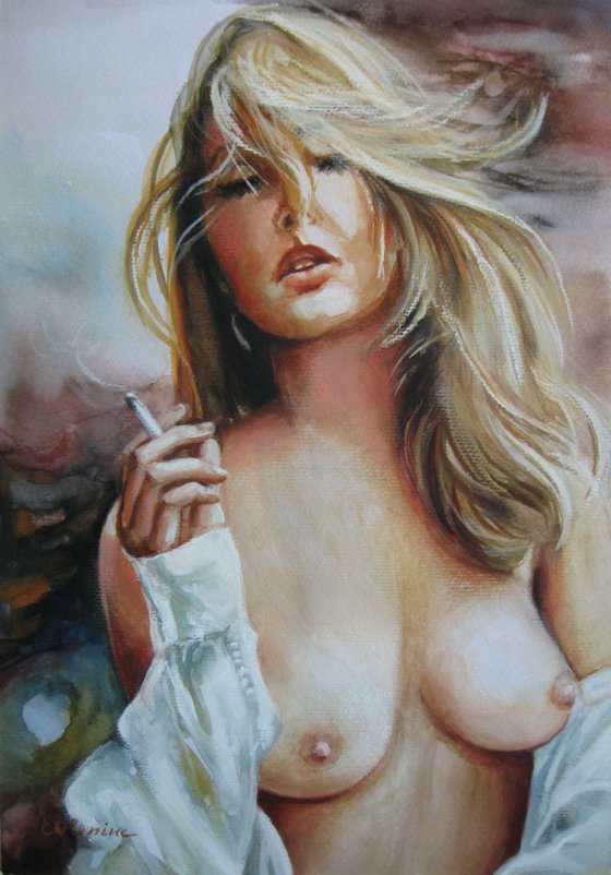 Smoking woman