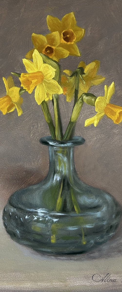 Daffodils still life by Alina Karpova