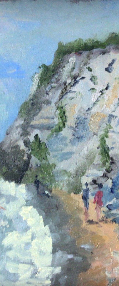 Sea and chalk cliffs by Julian Lovegrove Art