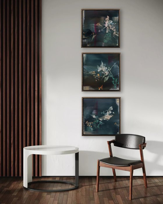 Moondust and Saltwater Triptych Painting