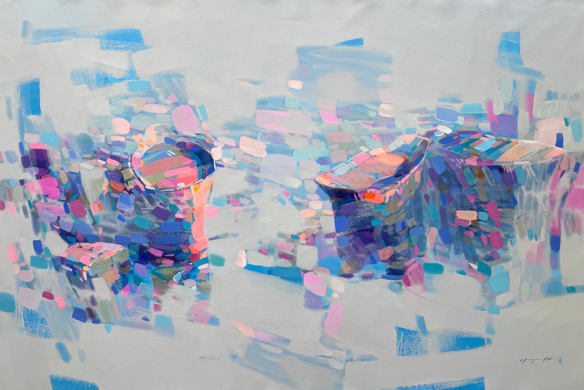 Canoes By Vahe Yeremyan, 66 X 44, Artwork For Sale On Artfinder