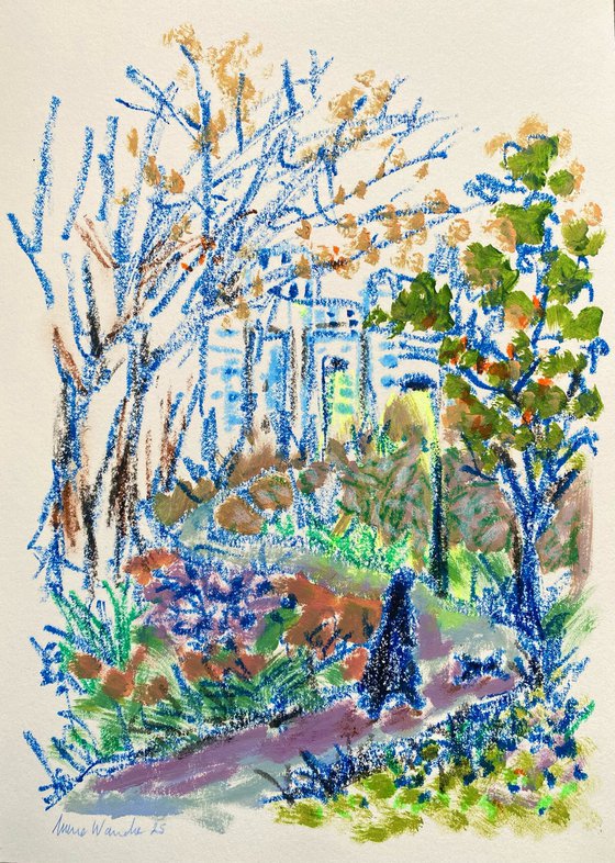 Woodland walk with city view