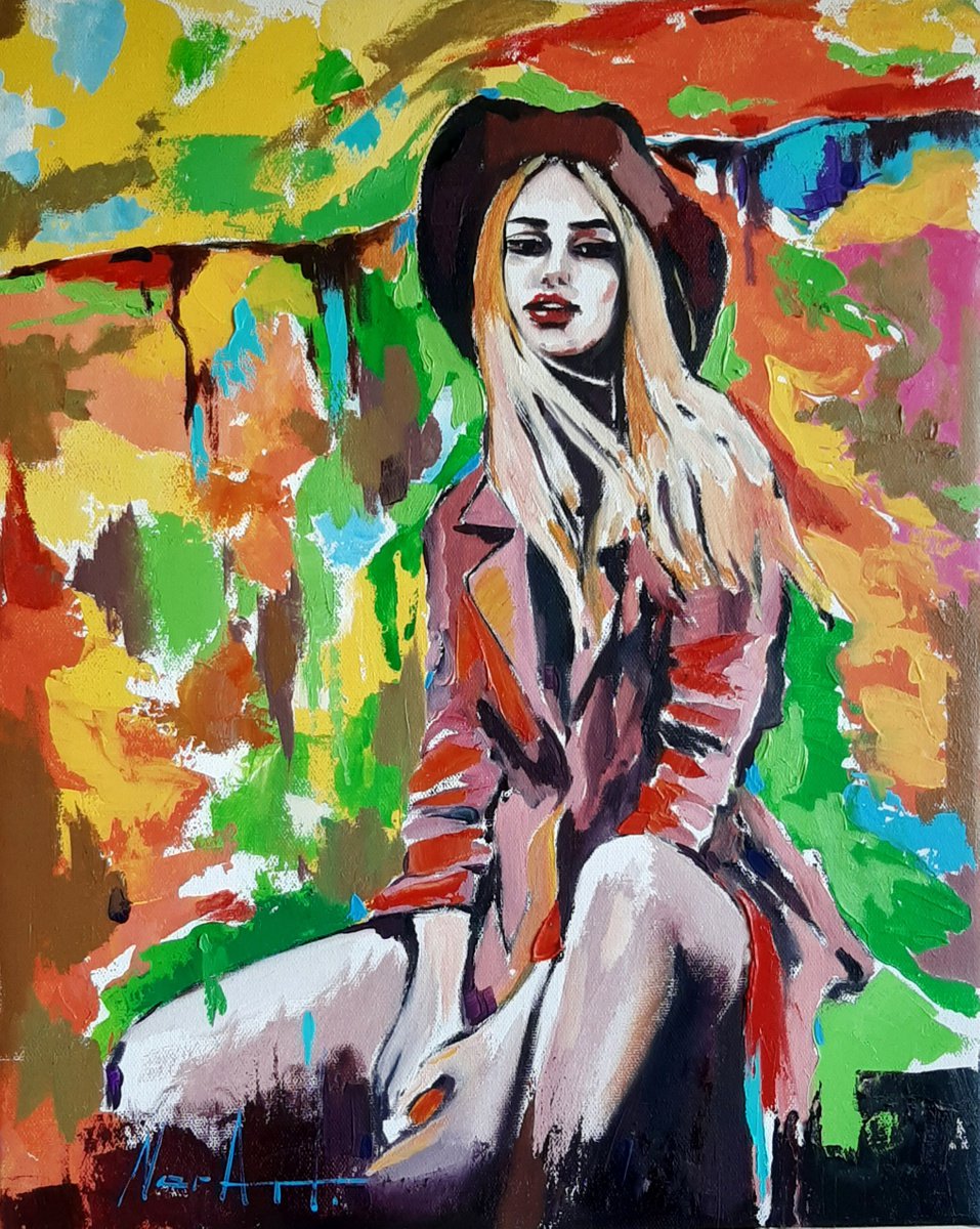 Blonde 40x50cm ,oil/canvas, ready to hang by Narek Jaghacpanyan