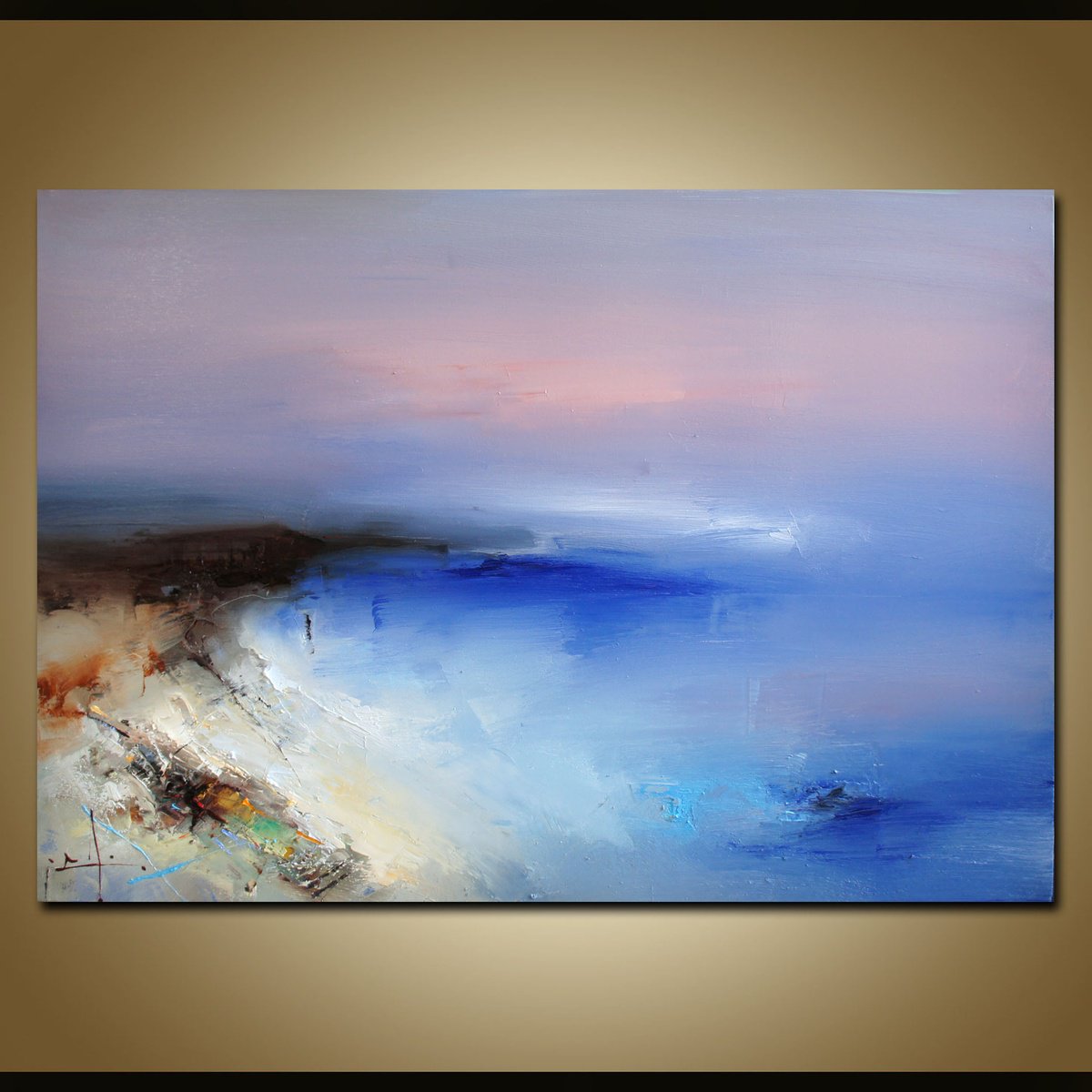 Expressive Landscape Oil Painting By Stanislav Lazarov, 39 X 28", Raw Tenderness, Original Artwork