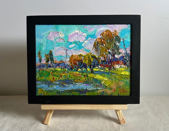 Near the village lake