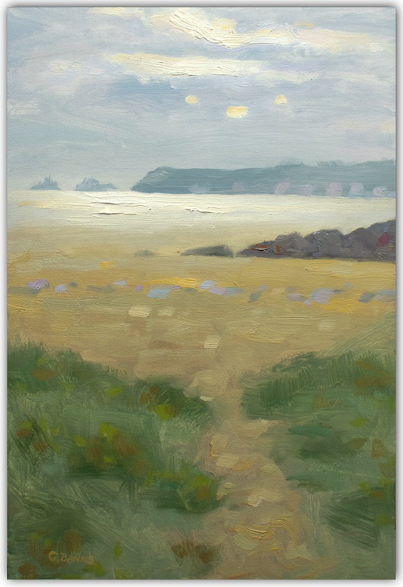 Evening on the Beach, the Brittany coast impressionist painting by Gav Banns