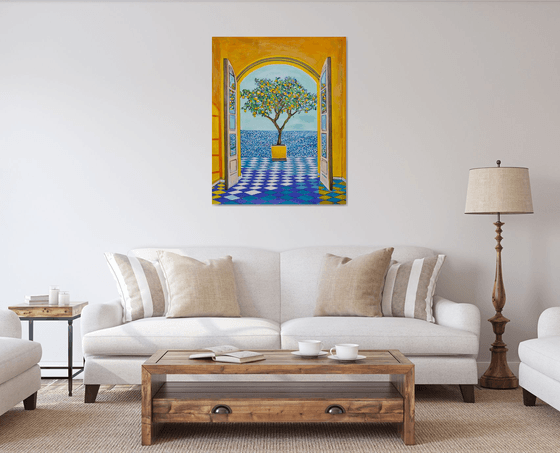 Seascape with lemon tree