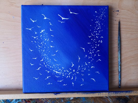 Soul Birds 2 - seascape, blue, small, gorgeous