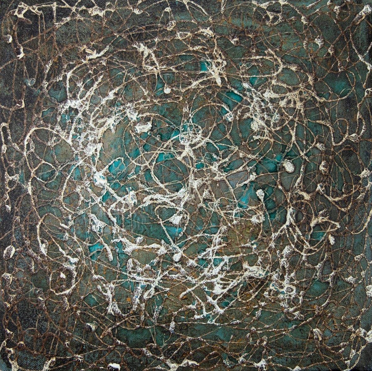 Abstract Painting By Anastasia Woron, 12 X 12, Veins Of The Unknown., Original Artwork