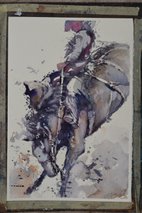 Original Watercolour - Cowboys Dream 3 by Goran Žigolić Watercolors