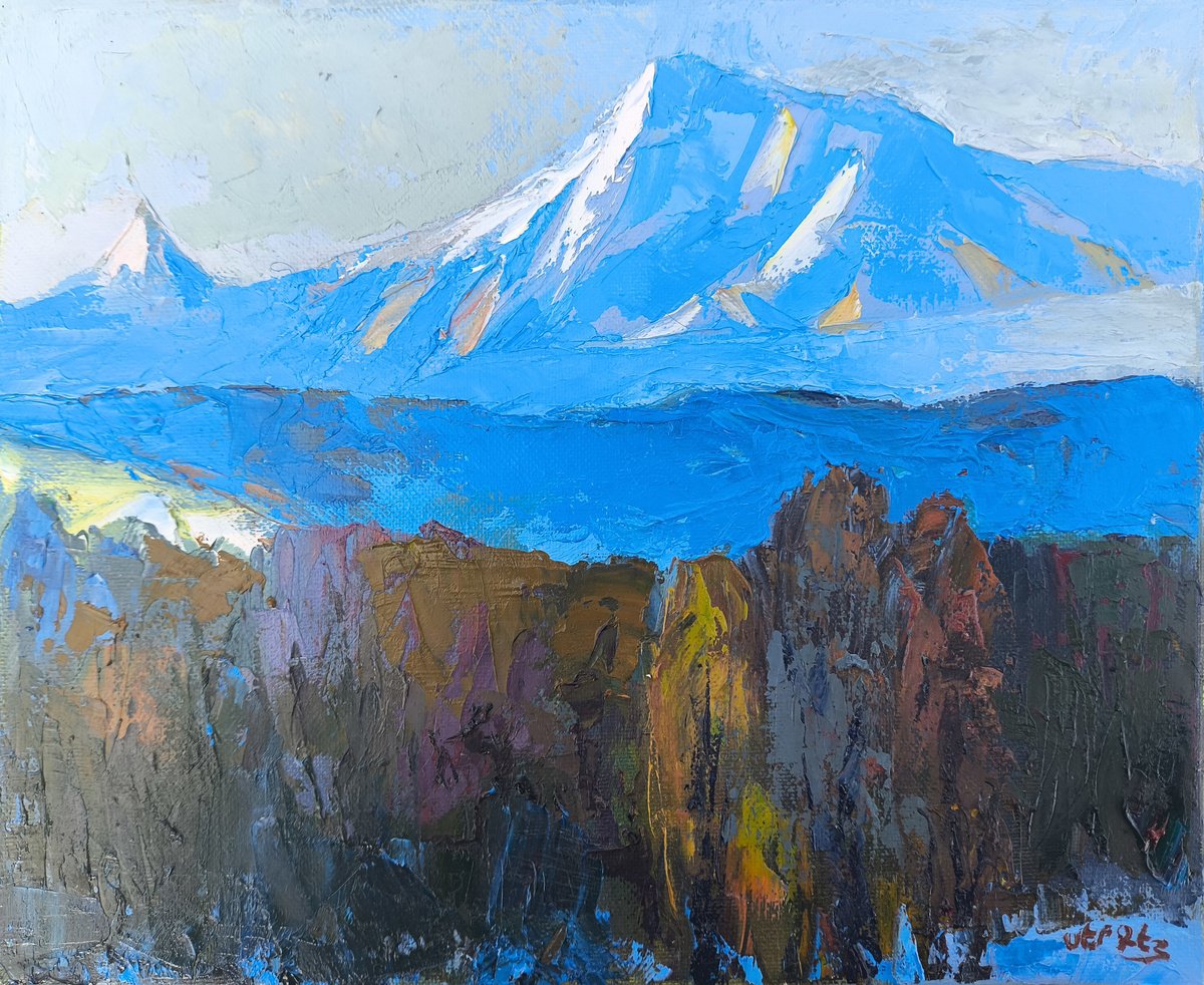 Snow Peaks Horizon By Sergey Arustamyan, 12 X 9, Artwork For Sale On Artfinder