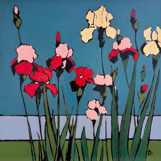 By Pool - Original Artwork 8x8in