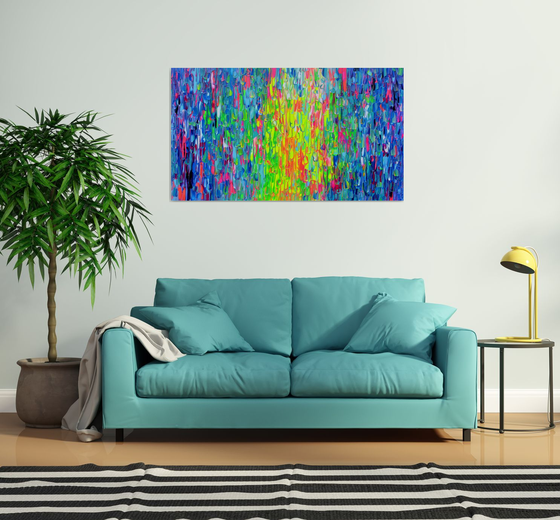 55x31.5'' Large Ready to Hang Colourful Modern Abstract Painting - XXXL Happy Gypsy Dance 9
