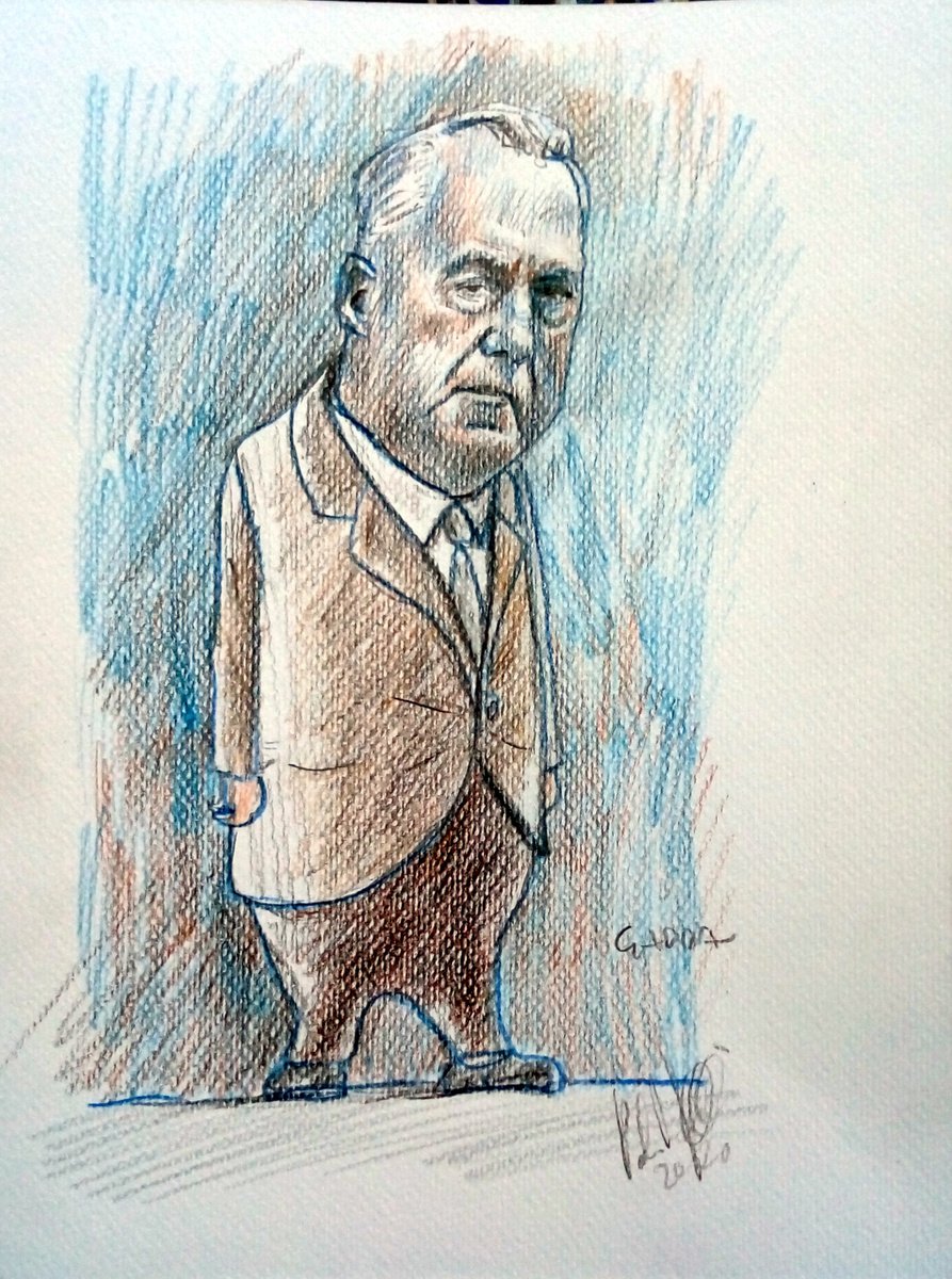 Portrait Pastel Drawing By Paolo Beneforti, 7 X 9", Portrait Of Carlo Emilio Gadda, Original Artwork