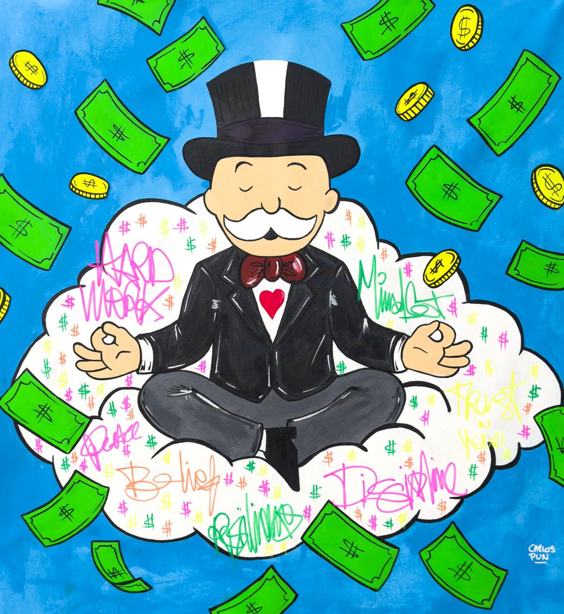 The Discipline Of Wealth Mr Monopoly By Carlos Pun Art, 31 X 31, Artwork For Sale On Artfinder