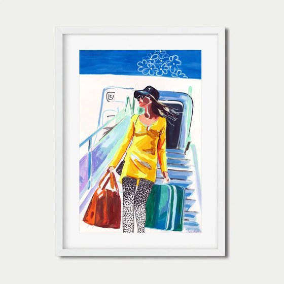 Woman on Escalator