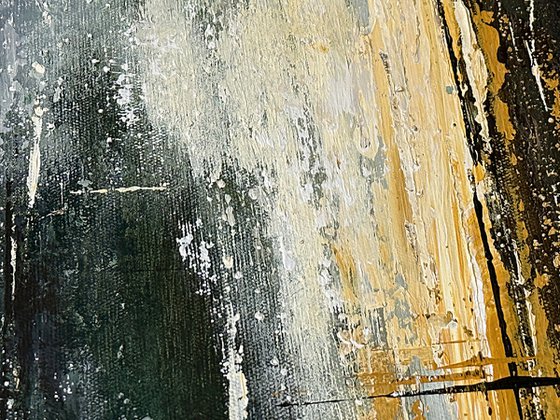 Ochre Light Across Green Depths