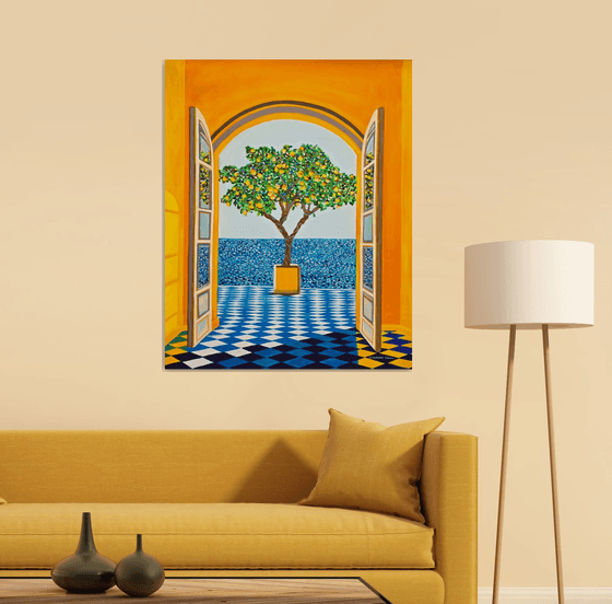 Seascape with lemon tree