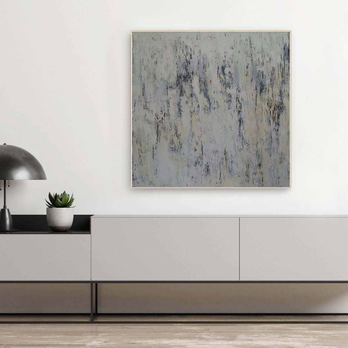 White Abstract painting A warm spring after cold, 8080 cm, original artwork, FREE SHIPPIN... by Larissa Uvarova