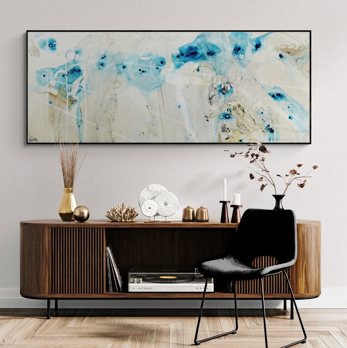 Abstract Acrylic Painting By Franko, 79 X 31, Refined 111, Original Artwork