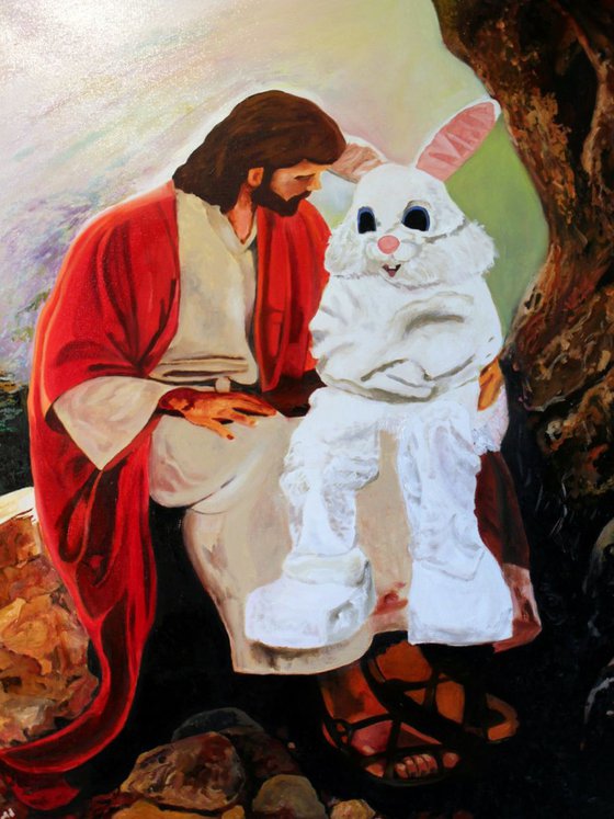 Jesus & the Easter Bunny Discuss the Relative Merits of the Holidays