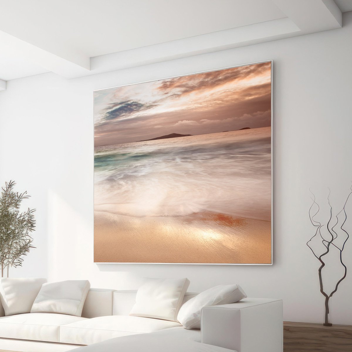 Impressionistic Landscape Photograph By Lynne Douglas, 60 X 60", A Hebridean Sunset, Original Artwork