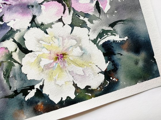 Peonies painting