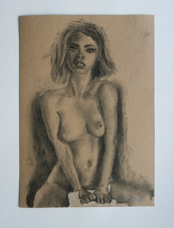 Female Figure 38 Charcoal Sketch