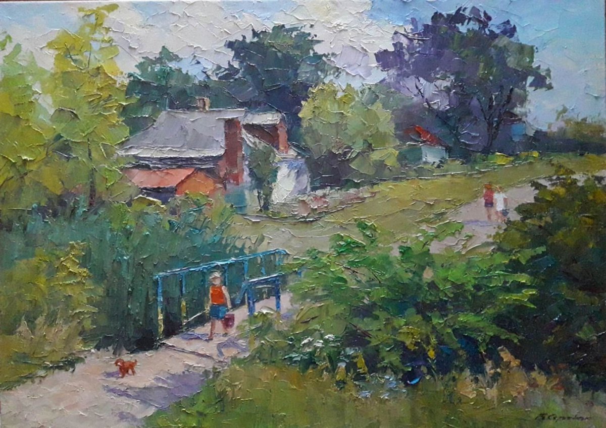 Fishing By Boris Serdyuk, 20 X 28, Artwork For Sale On Artfinder