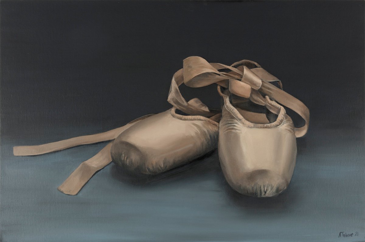 Ballet Shoes Still Life, Ballet Painting, Ballerina, Dance, Framed and Ready to Hang (2021... by Alex Jabore Paintings and Prints