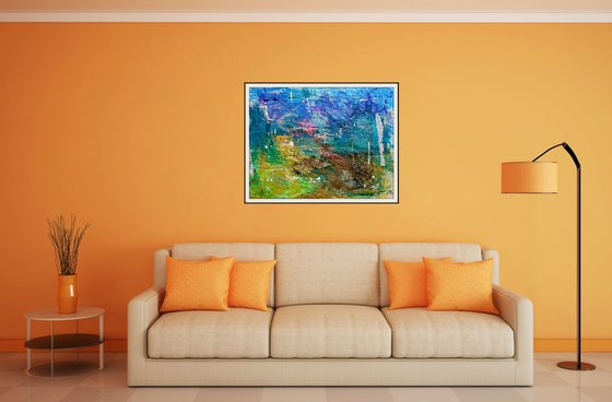 Playing with nature - 01 (n.359) - 90,00 x 70,00 x 2,50 cm - ready to hang - acrylic painting on stretched canvas
