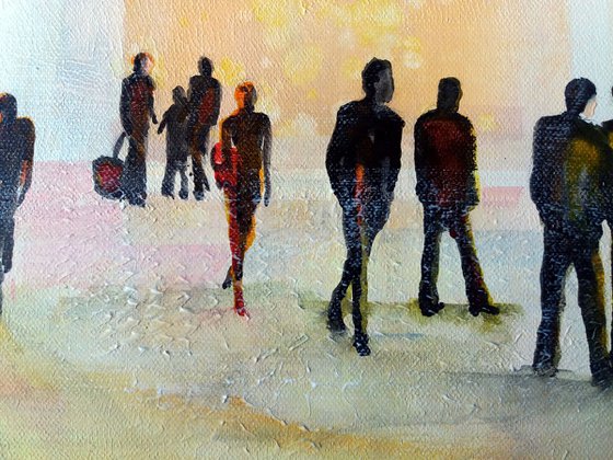 "Human. Shadow of the day II",  original Mixed Media painting, 60x20x2cm