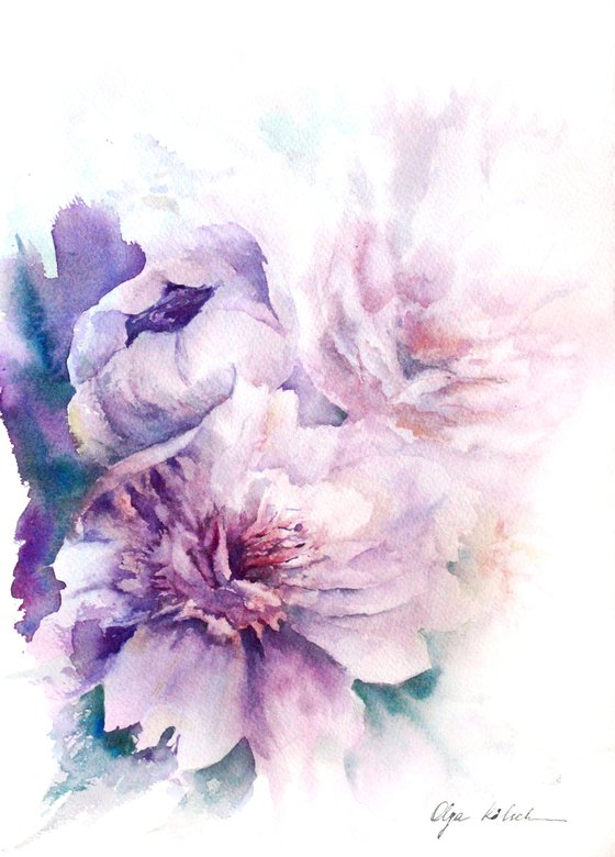 Dusty Purple  Peony Bouquet