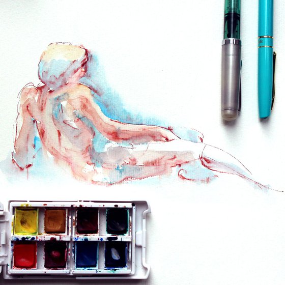 Nude in Watercolor