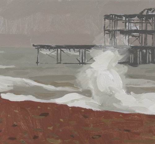 Brighton West Pier, Storm Eunice by Elliot Roworth