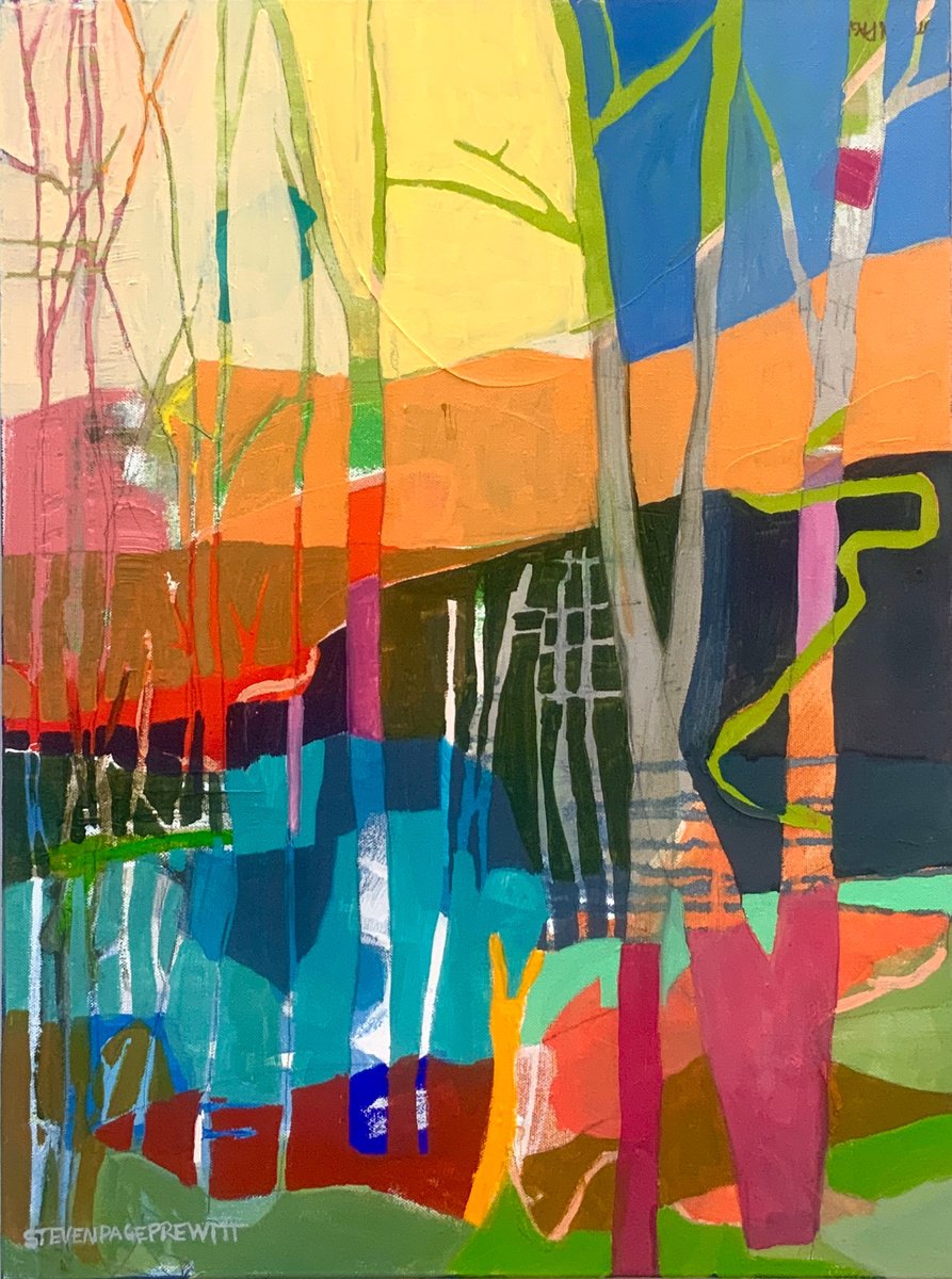 Impressionistic Abstract Oil Painting By Steven Page Prewitt, 18 X 24", Weather We