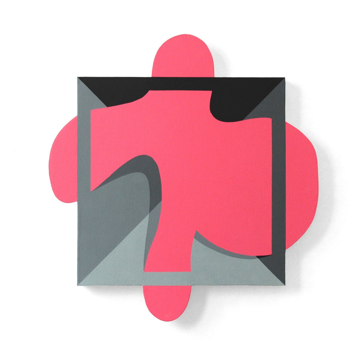 Abstract Acrylic Painting By Martin Singer, 18 X 19", F4F-22, Original Artwork