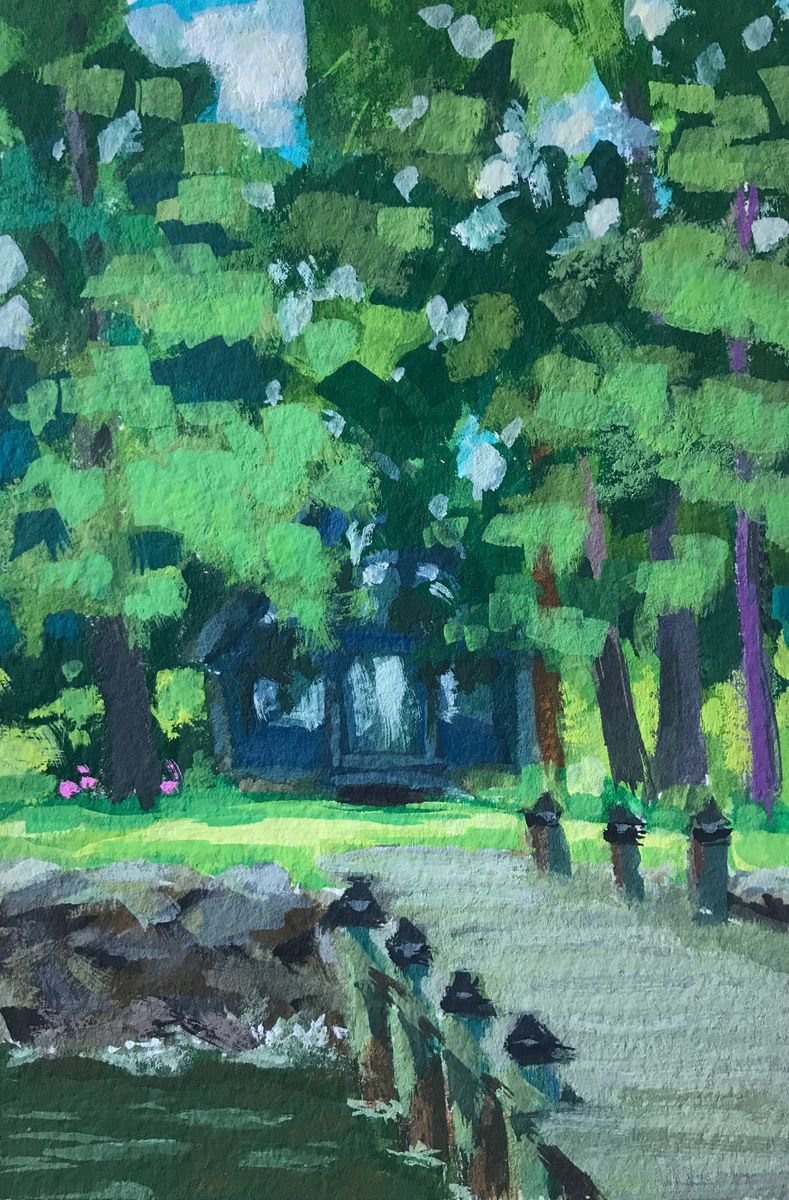 Impressionistic Painting , Bay House At Holland Point, Maryland By Jimmy Leslie, 4 X 6, Artwork For Sale On Artfinder