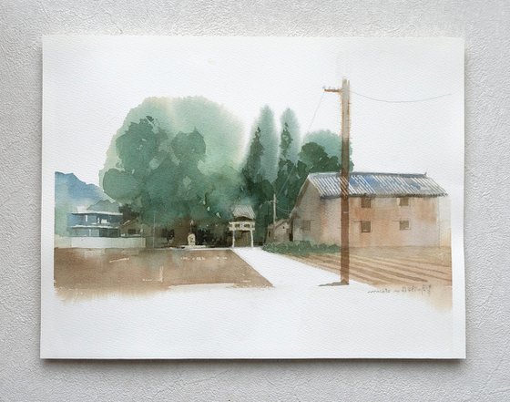 Hometown Shrine in the Quiet Breeze
