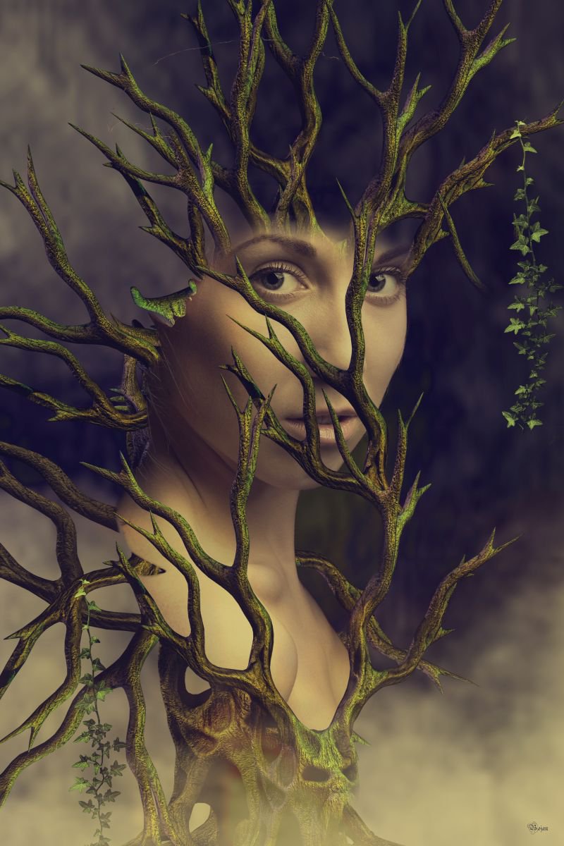 Illustrative Portrait Photograph By Bojan Jevtic, 29 X 43, Illusion, Original Artwork