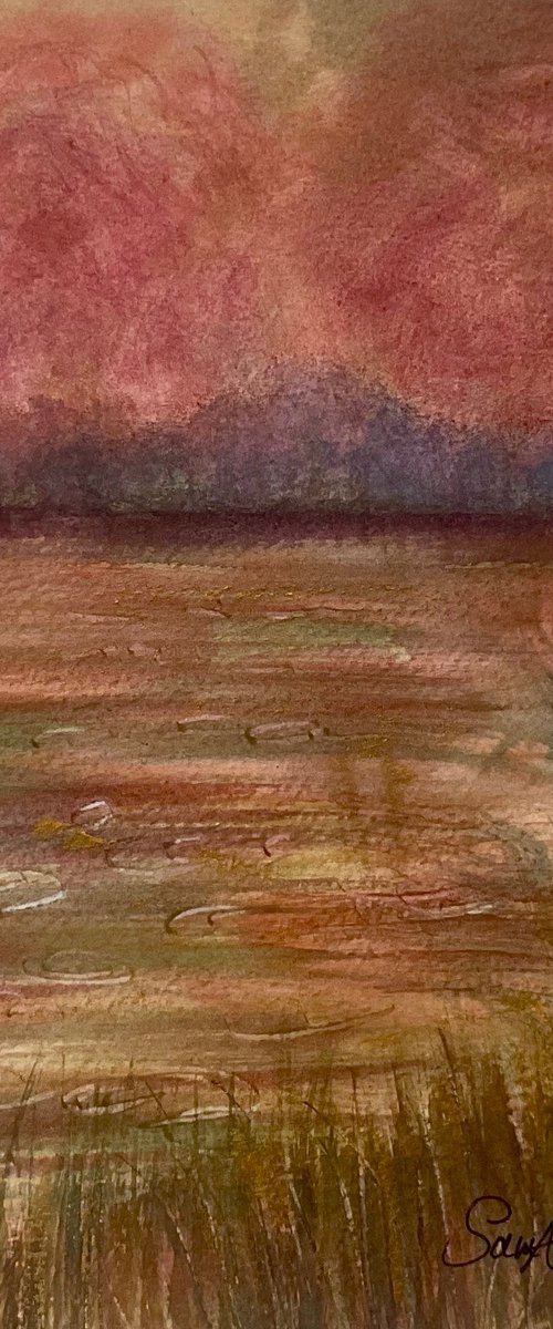 River Cerne blossoms, Dorset by Samantha Adams