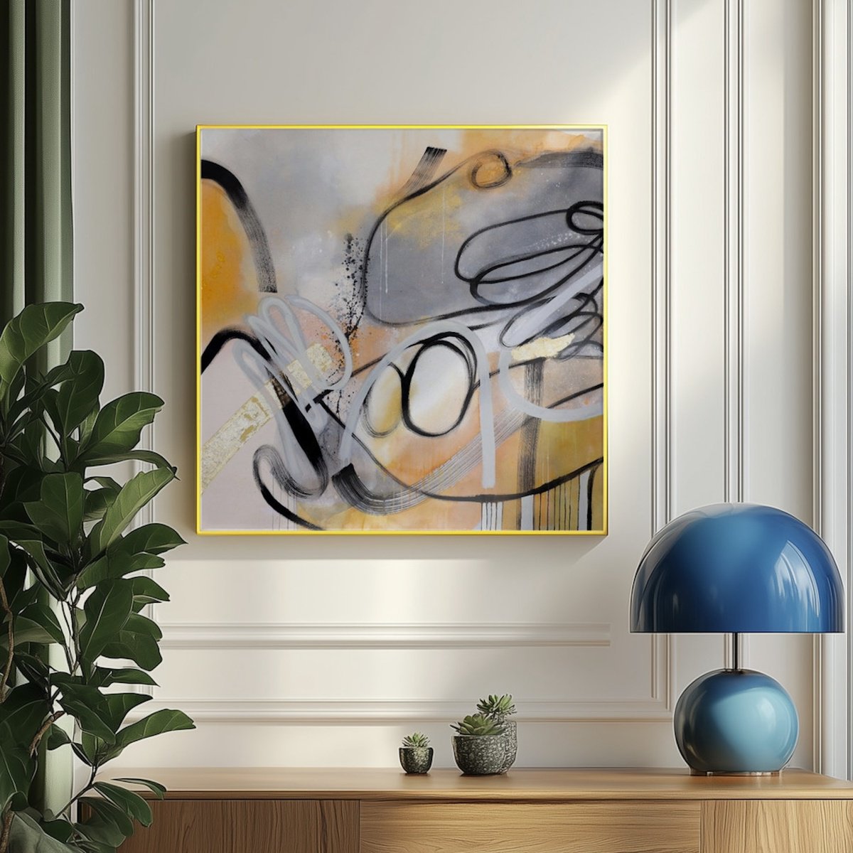 Geometric Abstract Painting By Poovi Art, 48 X 48", Nothing More Then, Original Artwork