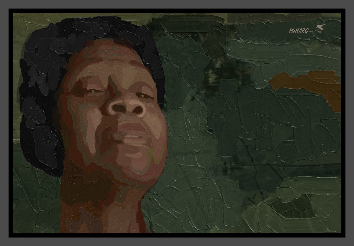 Impressionistic Portrait Painting By Joe Mcharg, 42 X 30, A Mess O Trouble, Original Artwork