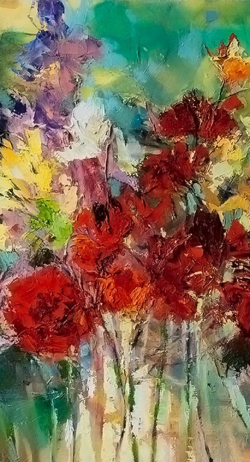 'Bouquet of Red Flowers ' by Ewa Czarniecka